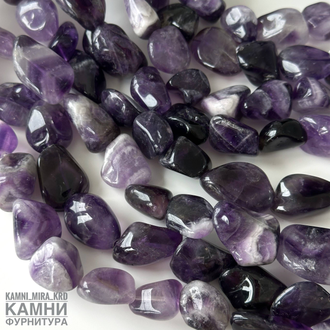 Аметист угловатая галтовка 16-22 мм, цена за нить 19 см