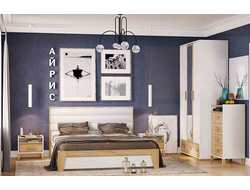 Композиция спальни АЙРИС Белый-Дуб золотистый