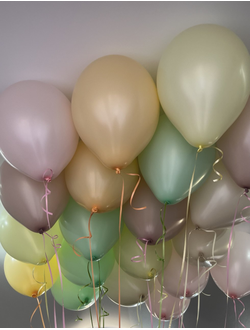 Шары персиковый, нежно-жёлтый, мятный, нежно-розовый, пыльно-розовый, кремовый 20 шт под потолок