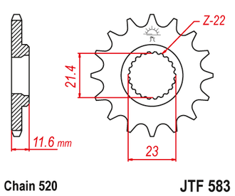 Звезда ведущая JT JTF583.13 (JTF583-13) (F583-13)