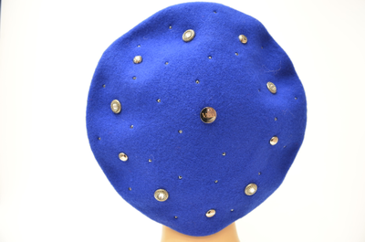 Берет стразы Сваровски электрик