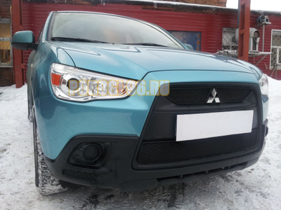 Защита радиатора Mitsubishi ASX 2010-2013 black низ