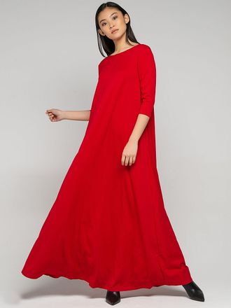 свободное длинное платье красное