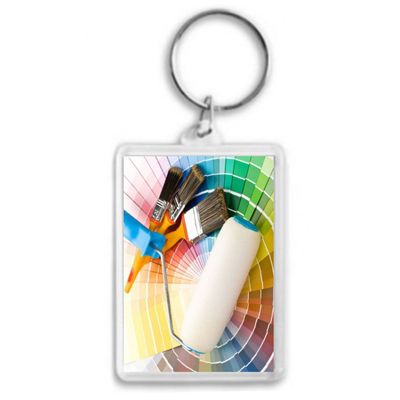 Заготовка брелок акриловый. ПРЯМОУГОЛЬНИК: 40х56 мм.