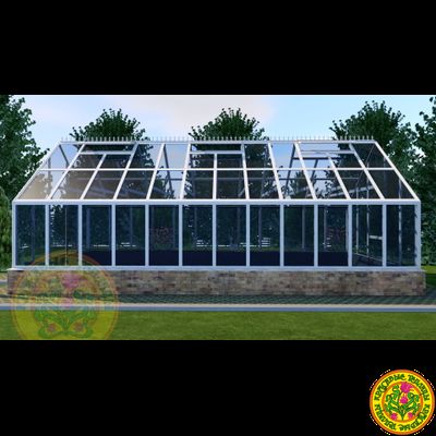 Базовая комплектация теплицы из стекла и алюминия УЭЛЬС размером 3500 х 9000 мм