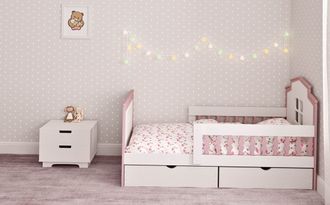 Кроватка «Little Home 2» 180 на 90 (розовая)