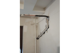 Установка кондиционеров в 2 этапа, закладка трассы