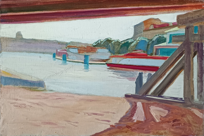 "Мраморный мост. Царское Село" холст масло 1970-е годы