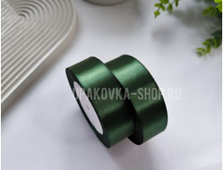 ЛЕНТА АТЛАСНАЯ, 2.5 СМ., РУЛОН  (23м.) ТЕМНО-ЗЕЛЕНЫЙ
