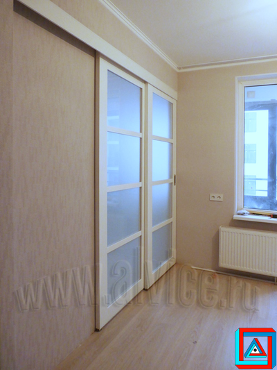 Раздвижная МДФ перегородка - каскад из 2-х створок