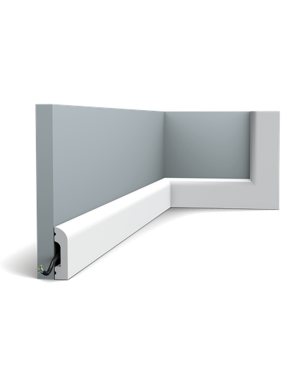 Плинтус ORAC Decor SX182, дюрополимерный, влагостойкий, ударопрочный, под покраску, длина 2 метра