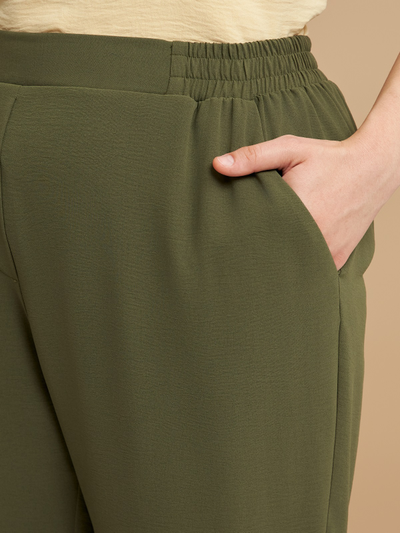 Базовые женские летние брюки в синем, индиго и коричневом цвете