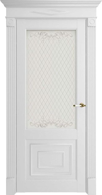 Межкомнатная дверь "FLORENCE 62002" серена белая (стекло)
