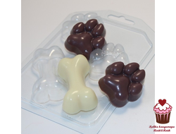 Форма пластик Лапы и кость МИНИ