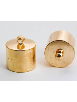 Колпачки- концевики , золото оранжевое , 14х16 мм