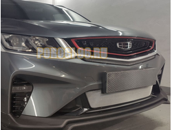 Защита радиатора Geely Coolray 2019- chrome низ (2 части)