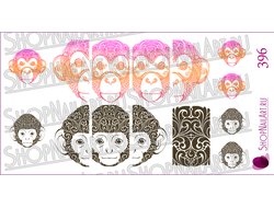 Слайдер-дизайн 396 - Мартышка, обезьянка, красивый арт узором