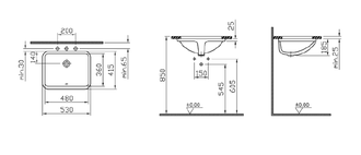 Раковина Vitra S50, встраиваемая снизу, 48 см, 5339B003-0012