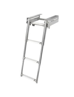 Трап телескопический выдвижной с фиксирующим механизмом, 3 белых ступени (ширина 291 мм.)