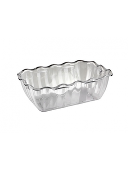 Салатник с волнистым краем ударопрочный 260х175х80 мм, прозрачный