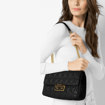 СУМКА женская MICHAEL KORS SLOAN EDITOR QUILTED-LEATHER черная