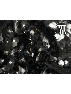 Пайетки на сетке-стрейч "Прозрачные", цв. Черный