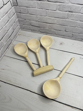 Ложки музыкальные веерные "Тройные" деревянные без росписи