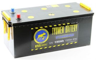 Аккумулятор Тюмень Стандарт 190 Ач (TYUMEN BATTERY Standard) (518х228х238) 6СТ-190 ток 1320А конус прямая полярность - +