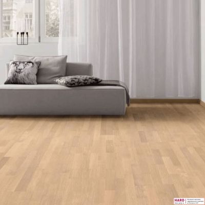 Паркетная доска Haro Дуб Пуро Белый Эксквизит 531686 3-пол масло