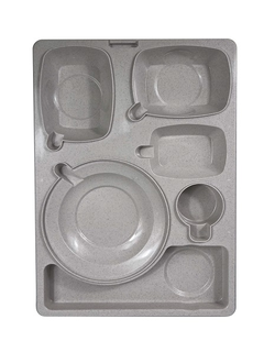 Термоподнос с крышкой 542*390*120 мм. на 6 предметов с зажимом (-40°C до +110°C) п/п