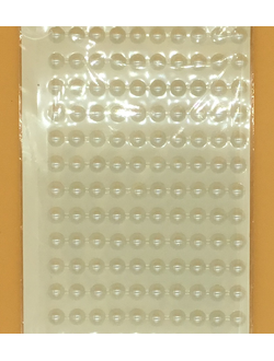 Стикеры для творчества,  полубусины, 8 мм, цвет белый