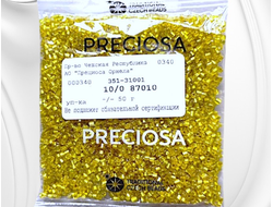 Топаз прозрачный бисер с серебряной линией