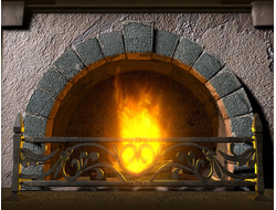 Купить греющую картину с фото горящий камин