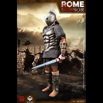 Римский гладиатор скисор (арбелас) в серебряной броне - Коллекционная ФИГУРКА 1/6 Imperial Army Hunting Ground Fighter SCISSOR Silver Edition (HH18034) - HHMODEL &amp; HAOYUTOYS