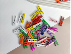 Прищепки декоративные 3см., упаковка 100 шт., цветные