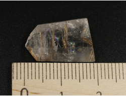 Кварц с рутилом (рутиловый), кристалл полированный "мини", Бразилия (18*12*6 мм, 2,3 г) №29352