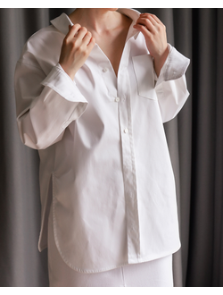 Рубашка с широким воротником (белый)