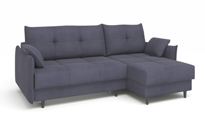 ДВУСПАЛЬНЫЙ РАСКЛАДНОЙ ПРУЖИННЫЙ ДИВАН-КРОВАТЬ КАРОЛИНА С НОЖКАМИ, УГЛОВОЙ, СО СПАЛЬНЫМ МЕСТОМ И МЕХАНИЗМОМ ПАНТОГРАФ, С ПОДУШКАМИ