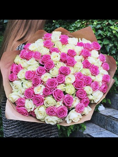 Микс из 101 розы 50 см