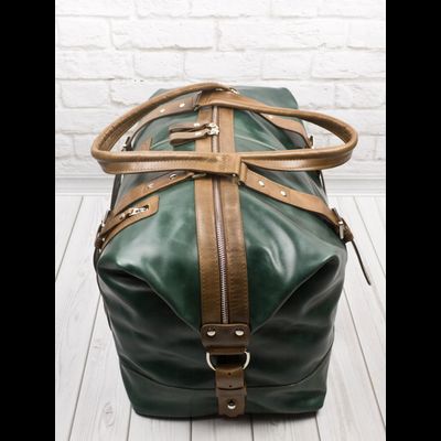 Кожаная дорожная сумка Campora Premium dark green (арт. 
4019-11)