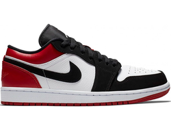 Nike Air Jordan 1 Retro Black Toe Low Black White Red