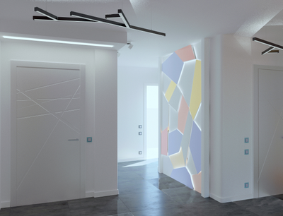 Световая 3D панель из МДФ в эмали "Levels (light)"