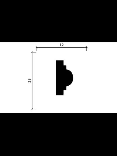 Молдинг Decor Dizain DD35, дюрополимерный, влагостойкий, под покраску, длина 2 м