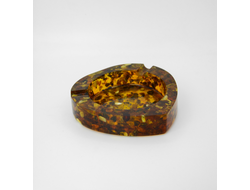 Пепельница круглая с мелким янтарем