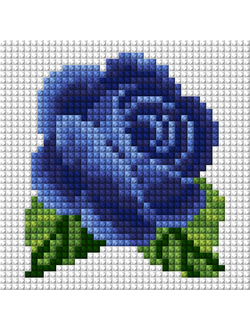 Мини набор Алмазной мозаики Синяя роза-10х10см.
