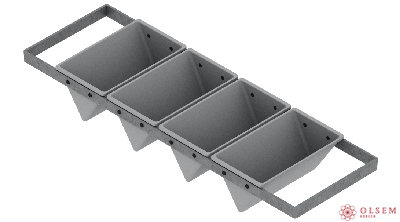 Форма хлебная тостерная Треугольная 4Л(185 х 110 х 85 мм) с ручками