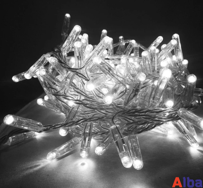 Гирлянда-нить 10 м, 220В, ХОЛОДНЫЙ БЕЛЫЙ, IP65, провод ПВХ, с мерцанием