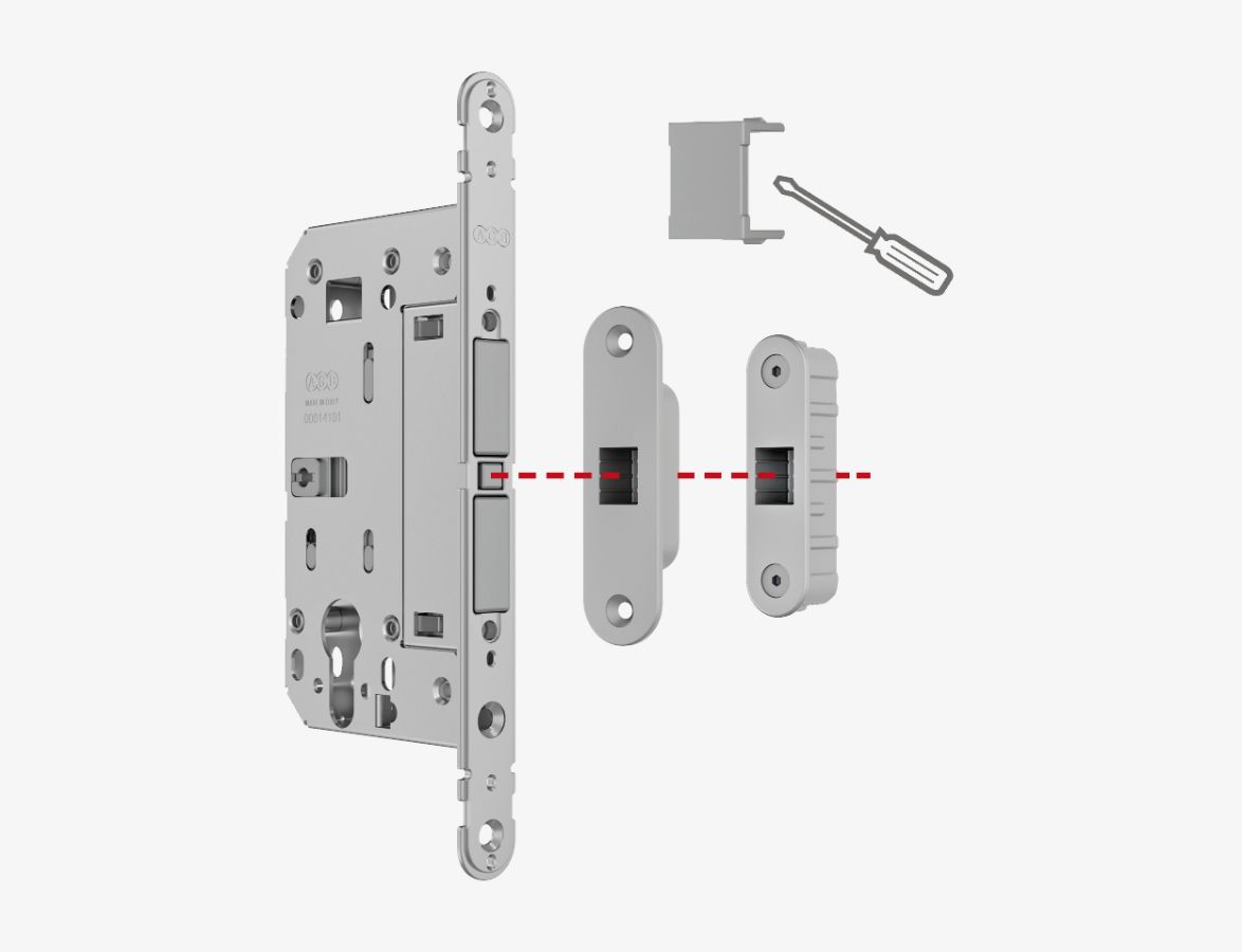 Замок AGB Touch & Close WC (матовый хром) B06502.50.78