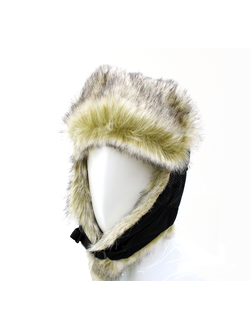 Шапка ушанка зимняя Reflect цвет Чёрный мех Волк ткань Reflex Membrane (Размер 58-60)