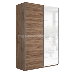 ЕН046 Шкаф-купе "Прайм-2" белое стекло. Размер: 1200х2300х570.